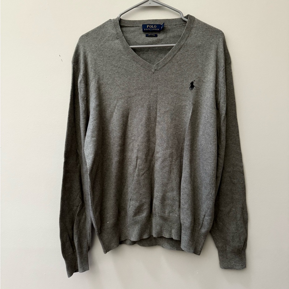 Ralph Lauren Charcoal V-Neck Sweater